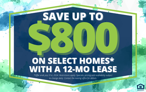 save up to 80 on select homes with a 12 mo lease sign